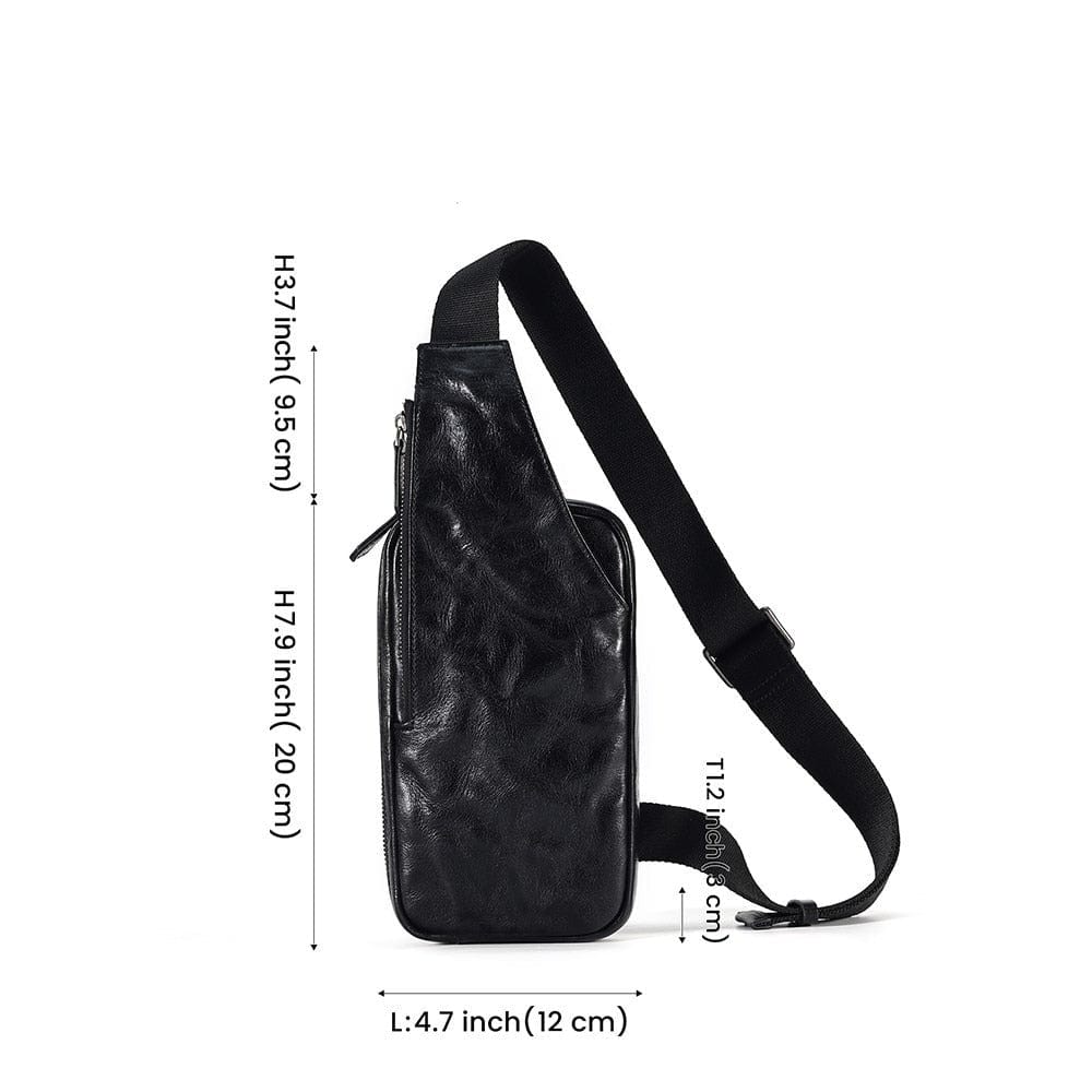 Sac banane homme noir, deux tailles au choix