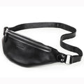 Sac banane homme à sangle réglable, porté taille ou croisé, noir