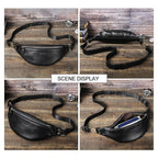 Sac banane homme en cuir, plat et léger, 290 g