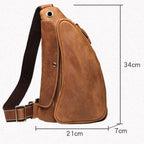 Sac banane homme en cuir couleur café, aspect vintage