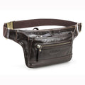 Sac banane homme en cuir café, 340 g, café