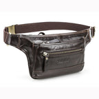 Sac banane homme en cuir café, 340 g, café