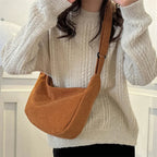 Sac banane femme en velours, anse réglable, huit coloris