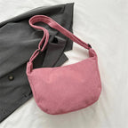 Sac banane femme en velours, anse réglable, huit coloris, rose