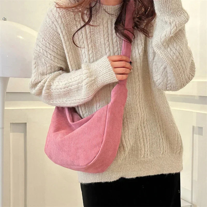 Sac banane femme en velours, anse réglable, huit coloris