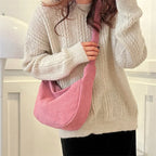 Sac banane femme en velours, anse réglable, huit coloris