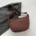 Sac banane femme en velours, anse réglable, huit coloris, marron foncé