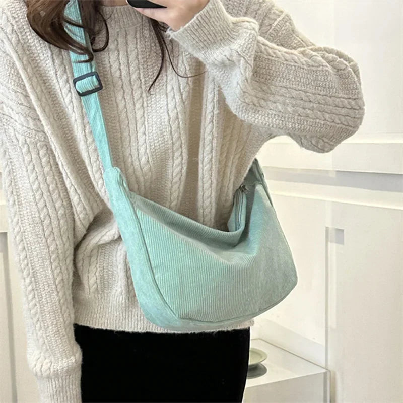Sac banane femme en velours, anse réglable, huit coloris
