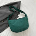 Sac banane femme en velours, anse réglable, huit coloris, vert foncé