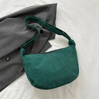 Sac banane femme en velours, anse réglable, huit coloris, vert foncé