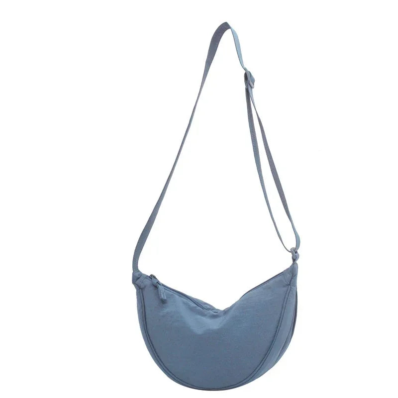 Sac banane femme en nylon déperlant, pliable, dix coloris, bleu