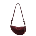 Sac banane femme en faux daim, sangle à nœud coulissant, noir
