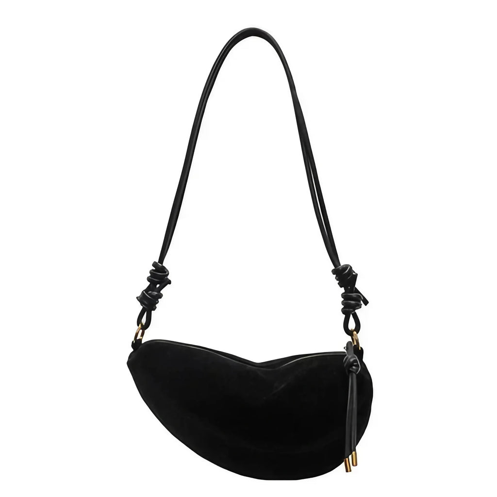 Sac banane femme en faux daim, sangle à nœud coulissant, camel