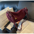 Sac banane femme en faux daim, sangle à nœud coulissant