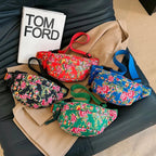 Sac banane femme à motif fleuri en nylon, quatre coloris
