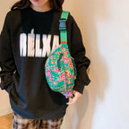 Sac banane femme à motif fleuri en nylon, quatre coloris