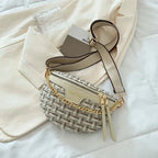 Sac banane femme en tissu et similicuir, 24 x 16 x 7 cm