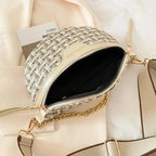 Sac banane femme en tissu et similicuir, 24 x 16 x 7 cm