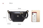 Sac banane femme noir à fleur argentée, en cuir