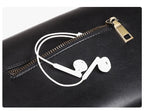 Sac banane femme noir à fleur argentée, en cuir