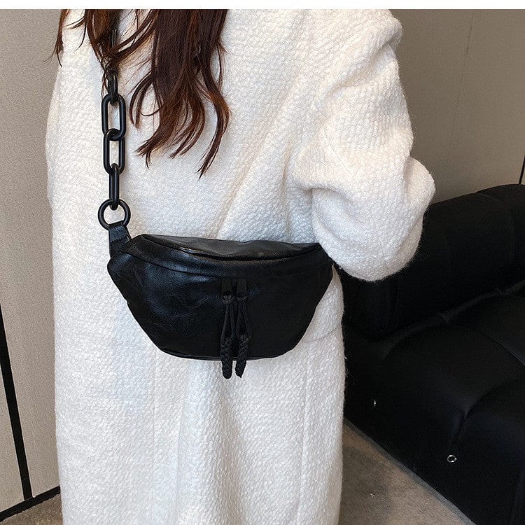Sac banane femme en similicuir, sangle réglable de 120 cm