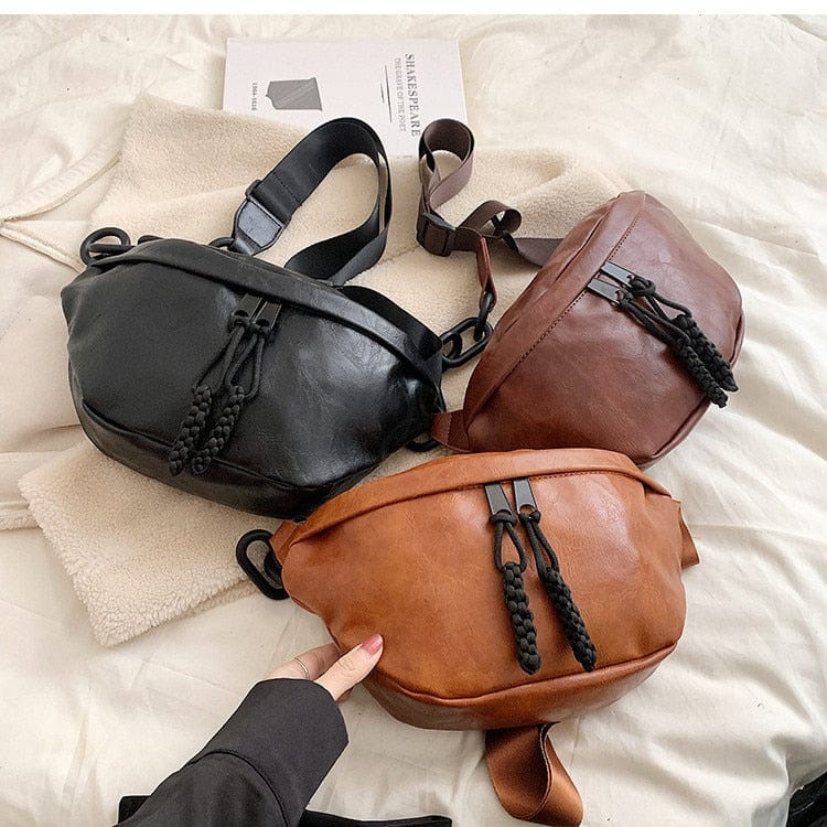 Sac banane femme en similicuir, sangle réglable de 120 cm