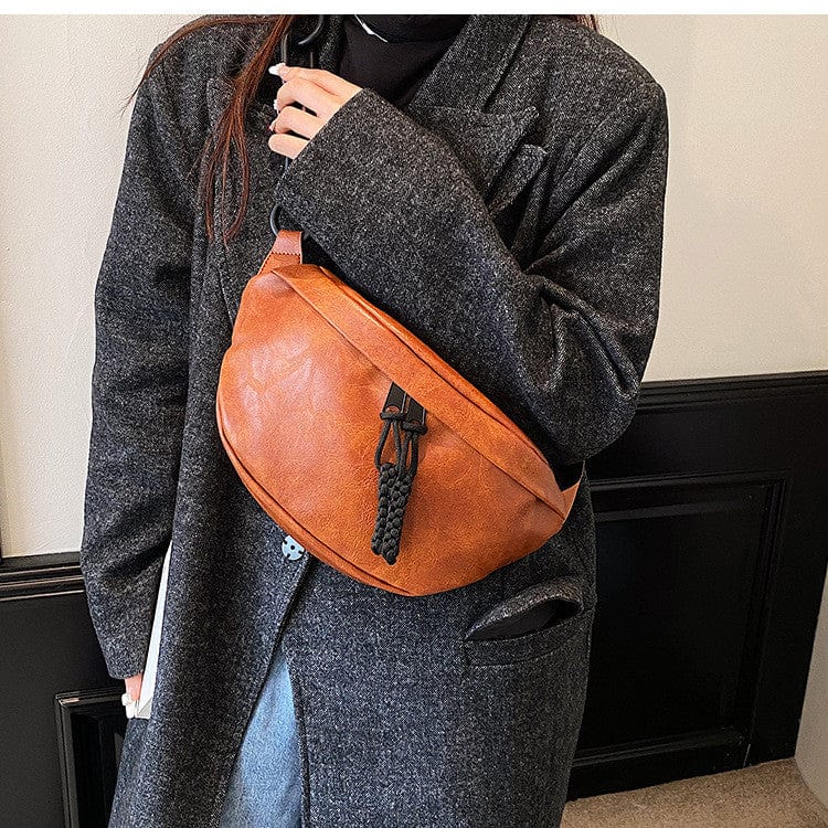 Sac banane femme en similicuir, sangle réglable de 120 cm