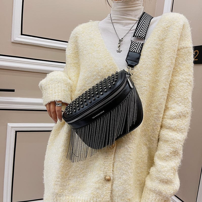 Sac banane femme en similicuir, sangle réglable jusqu'à 130 cm