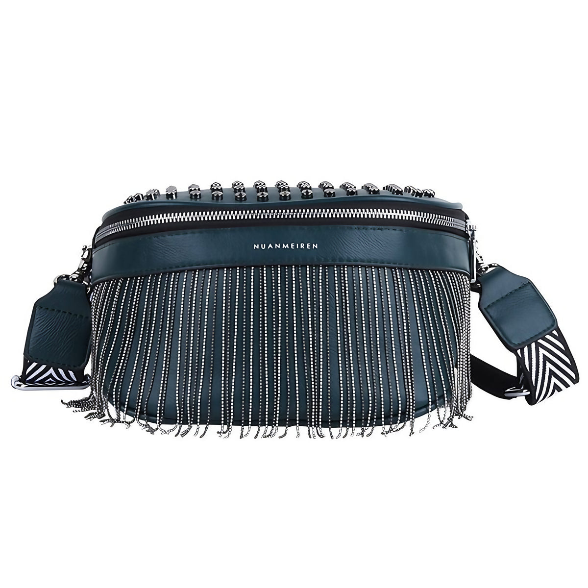 Sac banane femme en similicuir, sangle réglable jusqu'à 130 cm, vert