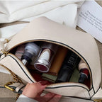 Sac banane femme en similicuir 25 cm, noir, rose ou blanc
