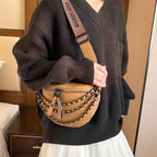 Sac banane femme en similicuir, 23 x 17 cm, sangle 110 cm