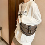 Sac banane femme en similicuir, 23 x 17 cm, sangle 110 cm