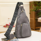 Sac banane femme en similicuir, sangle réglable, six coloris, gris
