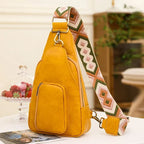 Sac banane femme en similicuir, sangle réglable, six coloris, jaune