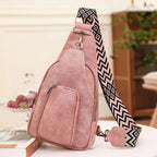 Sac banane femme en similicuir, sangle réglable, six coloris, rose
