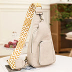Sac banane femme en similicuir, sangle réglable, six coloris, blanc