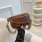 Sac banane femme en cuir souple avec poche arrière, quatre coloris, marron