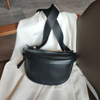 Sac banane femme en cuir à plusieurs poches, trois coloris, noir