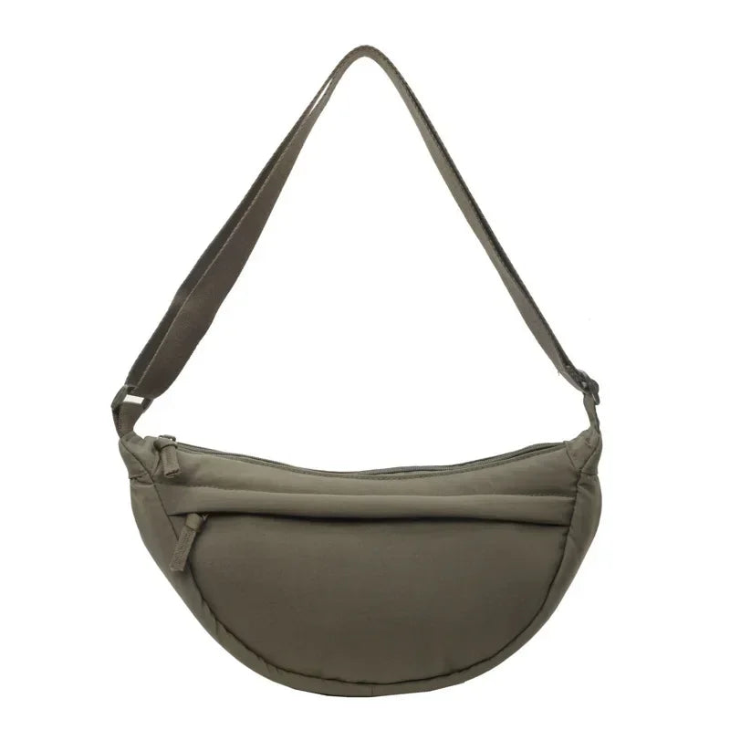 Sac banane femme en nylon, poche avant zippée, cinq coloris, vert