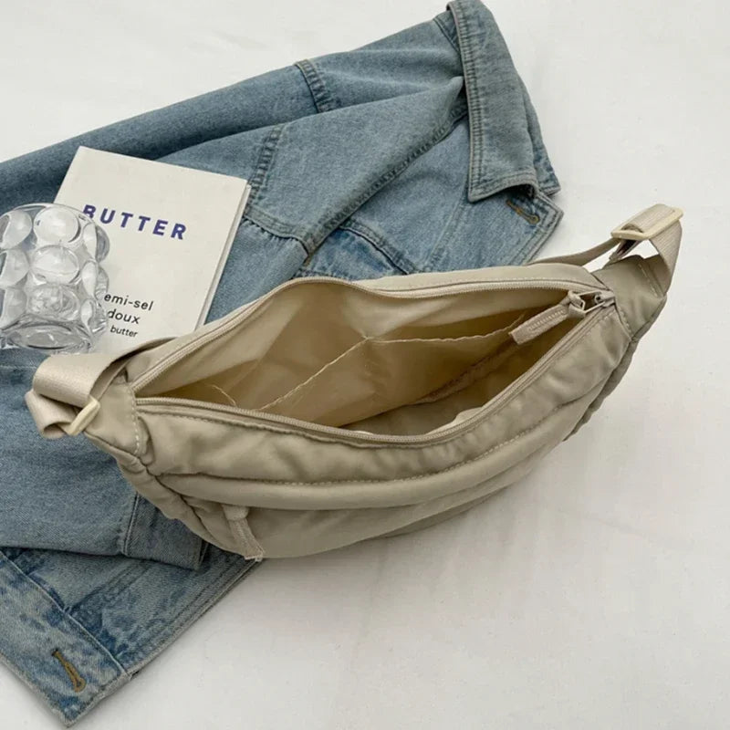 Sac banane femme en nylon, poche avant zippée, cinq coloris