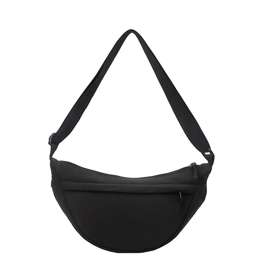 Sac banane femme en nylon, poche avant zippée, cinq coloris, noir