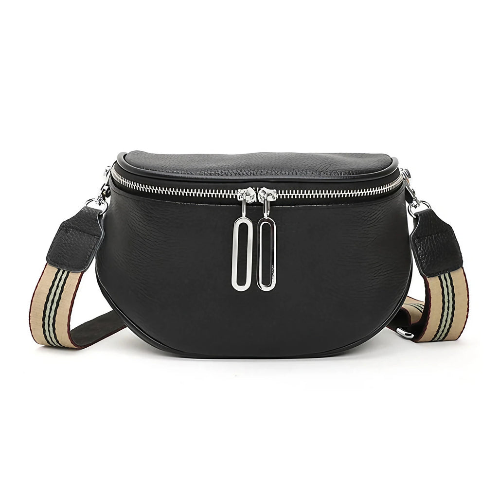 Sac banane femme en similicuir grainé, huit coloris, noir
