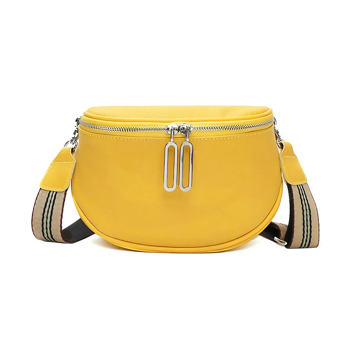 Sac banane femme en similicuir grainé, huit coloris, jaune
