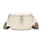 Sac banane femme en similicuir grainé, huit coloris, crème