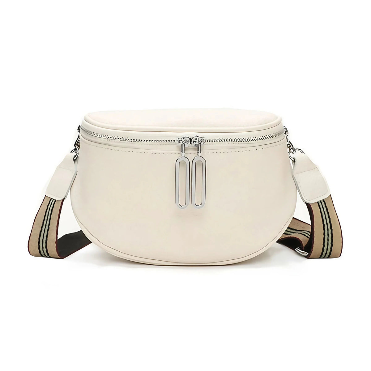 Sac banane femme en similicuir grainé, huit coloris, crème