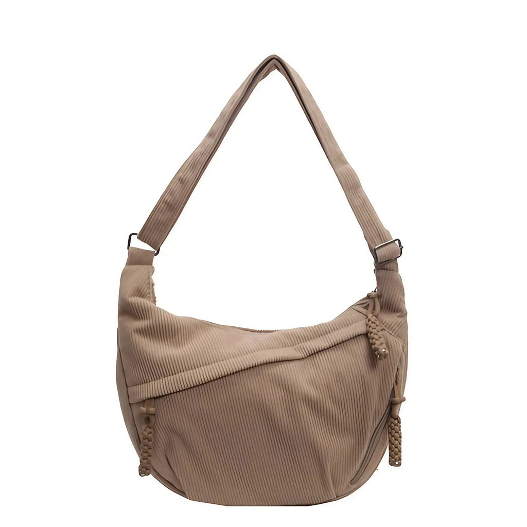 Sac banane femme souple à poche avant zippée, cinq coloris, beige