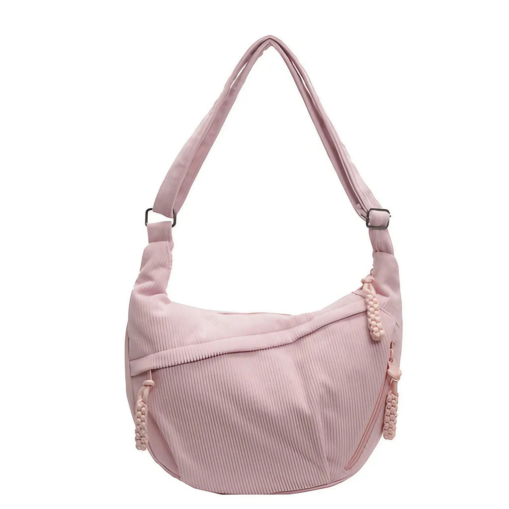 Sac banane femme souple à poche avant zippée, cinq coloris, rose
