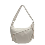 Sac banane femme souple à poche avant zippée, cinq coloris, écru