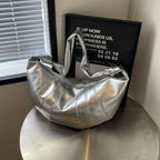 Grand sac banane femme en similicuir, forme croissant