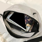 Sac banane femme en toile, grand format, trois poches zippées